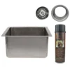 Premier Copper Products 16" Gourmet Rectangular Hammered Copper Bar/Prep Sink in Nickel, Matching Drain and Accessories, BSP5_BREC16EN-G