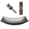 Premier Copper Products 18" Rectangle Modern Slope Hammered Copper Bathroom Sink in Nickel, Matching Drain and Accessories, BSP5_VREC18MSEN-P