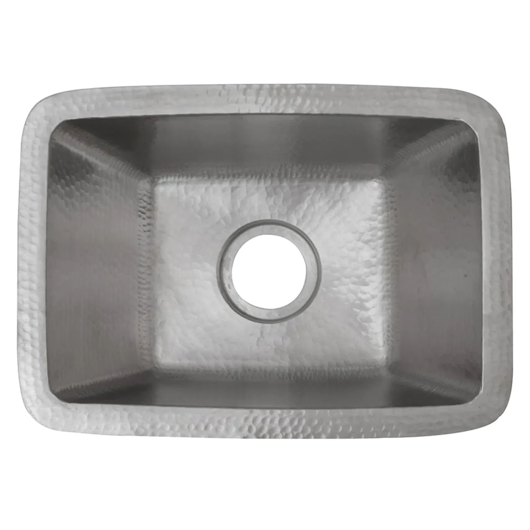 Premier Copper Products 17" Rectangle Copper Prep Bar Sink in Nickel w/ 3.5" Drain Opening, Matching Drain and Accessories, BSP5_BRECEN3-G