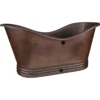 Premier Copper Products 67" Hammered Copper Freestanding Bathtub, Oil Rubbed Bronze, BTD67DBOF