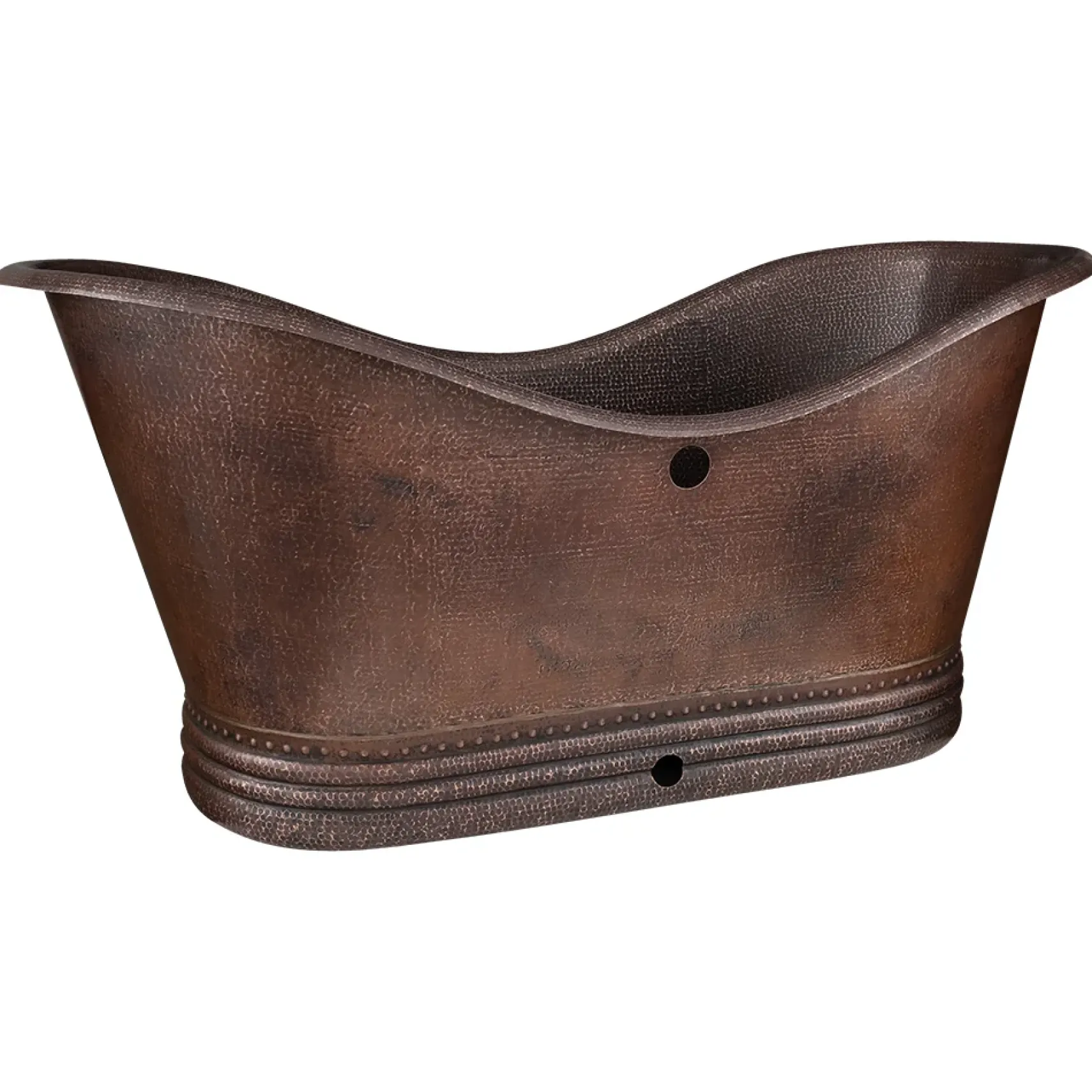 Premier Copper Products 67" Hammered Copper Freestanding Bathtub, Oil Rubbed Bronze, BTD67DBOF
