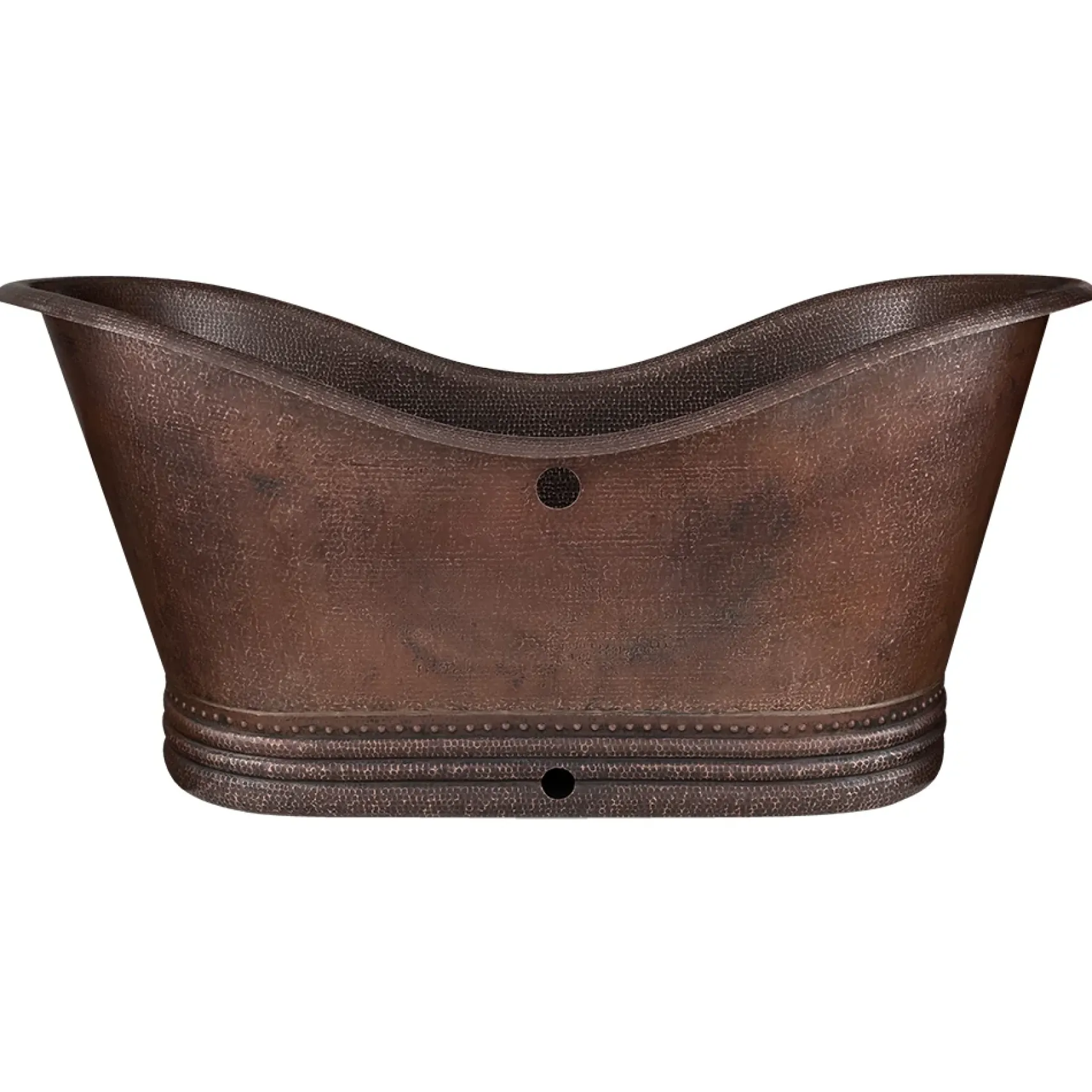 Premier Copper Products 67" Hammered Copper Freestanding Bathtub, Oil Rubbed Bronze, BTD67DBOF
