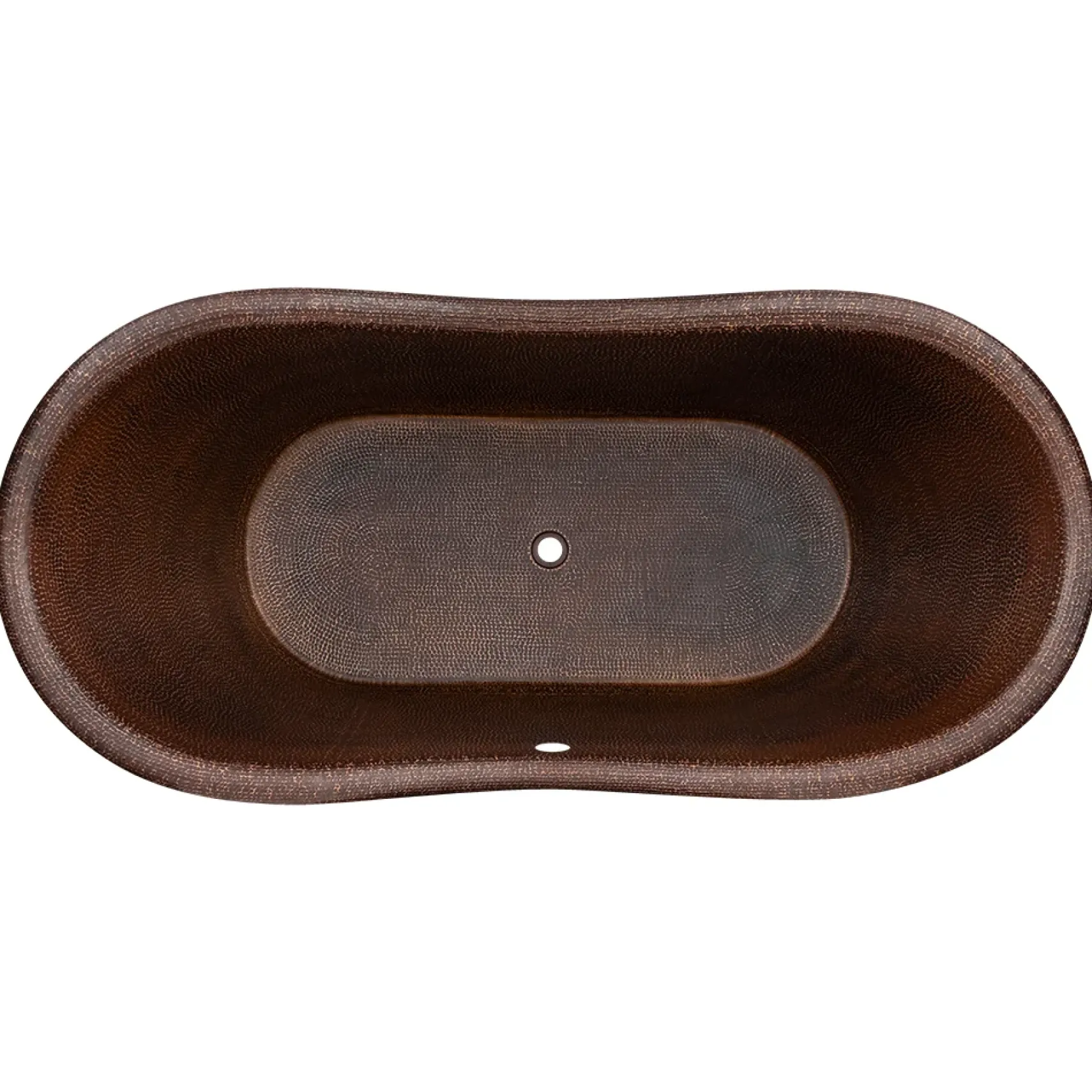 Premier Copper Products 67" Hammered Copper Freestanding Bathtub, Oil Rubbed Bronze, BTD67DBOF