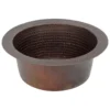 Premier Copper Products 10" Round Copper Bar/Prep Sink, Oil Rubbed Bronze, 17 Gauge, BR10DB2