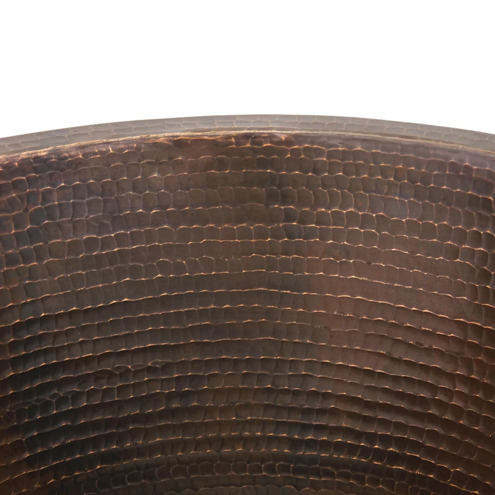 Premier Copper Products 14" Round Hammered Copper Prep Bar Sink w/ 3.5" Drain Opening, Matching Drain and Accessories, Oil Rubbed Bronze, BSP5_BR14DB3-D