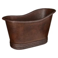 Premier Copper Products 52" Small Hammered Copper Single Slipper Bathtub and Drain Package, Oil Rubbed Bronze, BSP5_BTS52DB