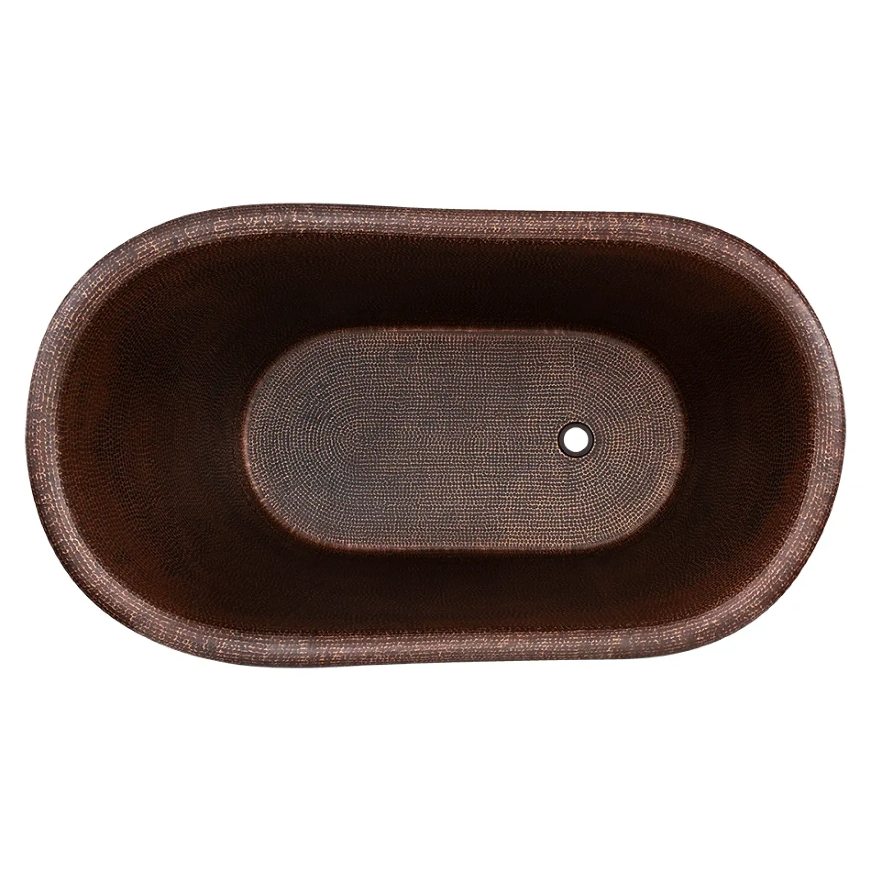 Premier Copper Products 52" Small Hammered Copper Single Slipper Bathtub and Drain Package, Oil Rubbed Bronze, BSP5_BTS52DB
