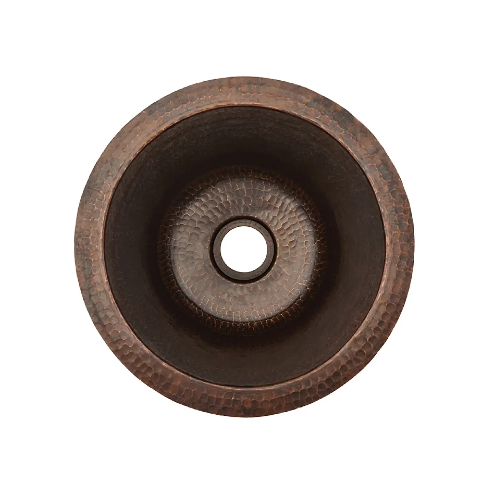 Premier Copper Products 12" Round Hammered Copper Champagne Bar/Prep Sink, Matching Drain and Accessories, Oil Rubbed Bronze, BSP5_BR12WDB-B