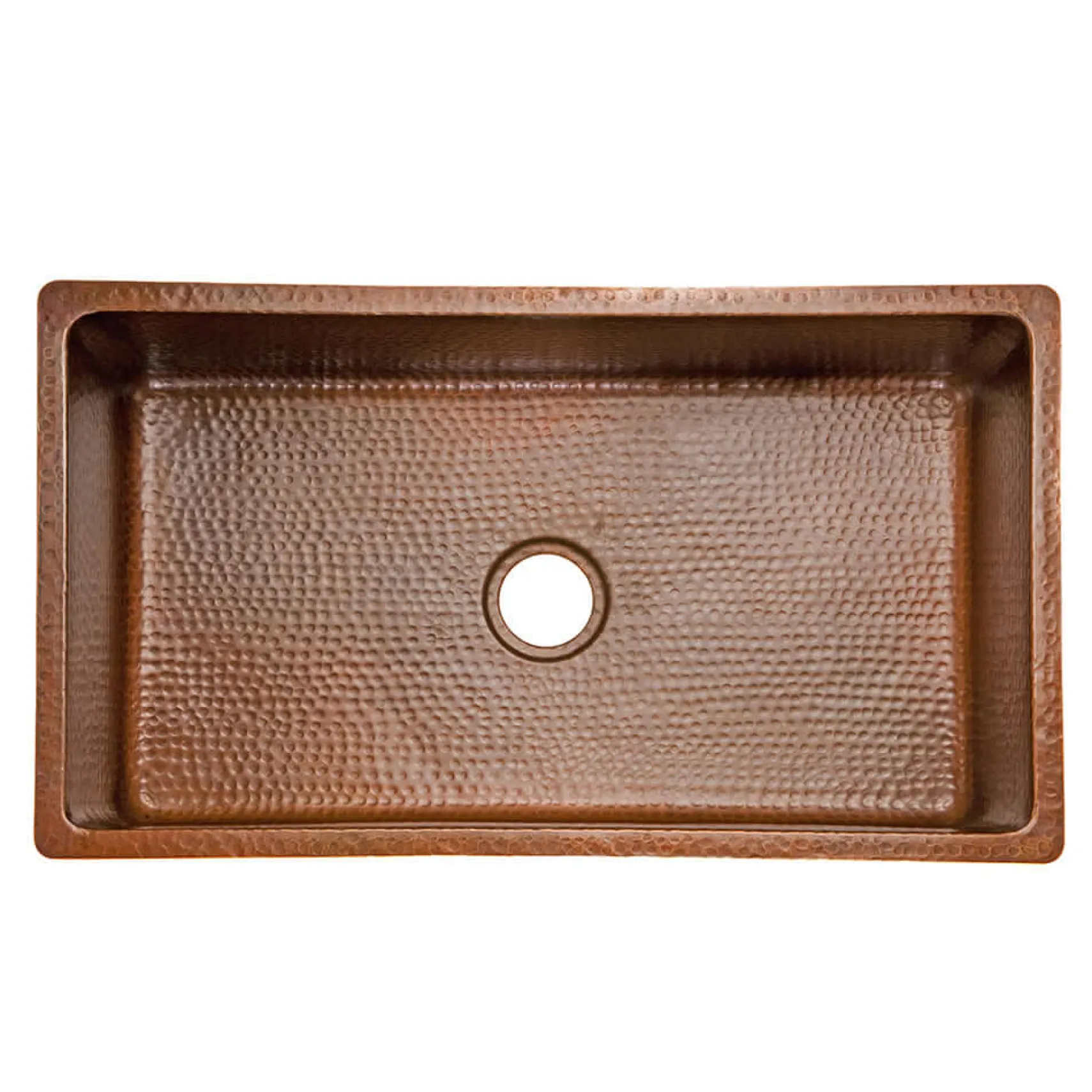 Premier Copper Products 33" Copper Kitchen Sink, Antique Copper, KSB33199