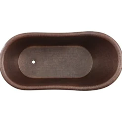 Premier Copper Products 67" Hammered Copper Single Slipper Bathtub, BTS67DB