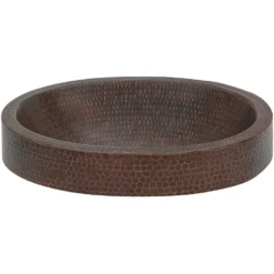 Premier Copper Products 18" Oval Copper Bathroom Sink, Oil Rubbed Bronze, VO18SKDB