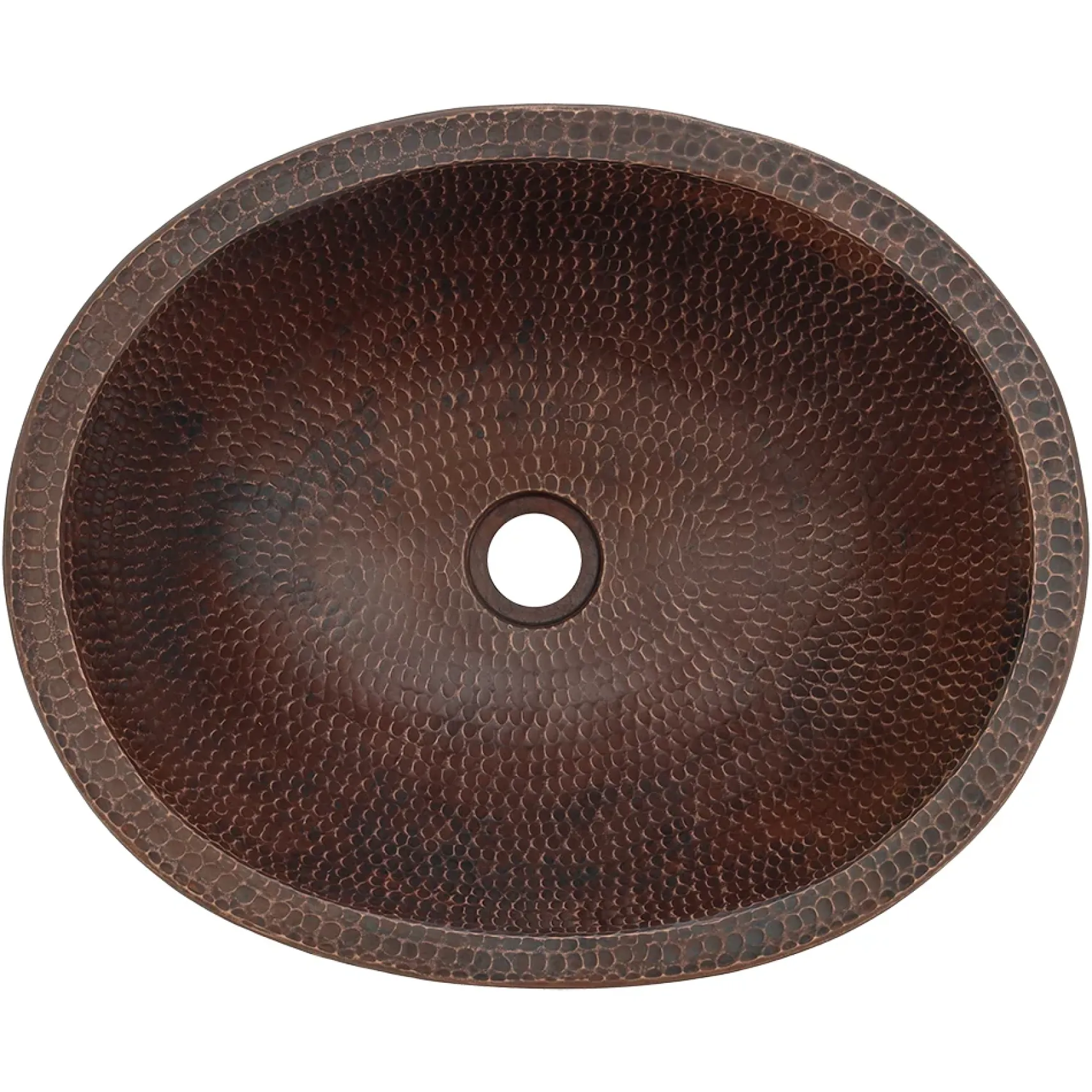 Premier Copper Products 18" Oval Copper Bathroom Sink, Oil Rubbed Bronze, VO18SKDB