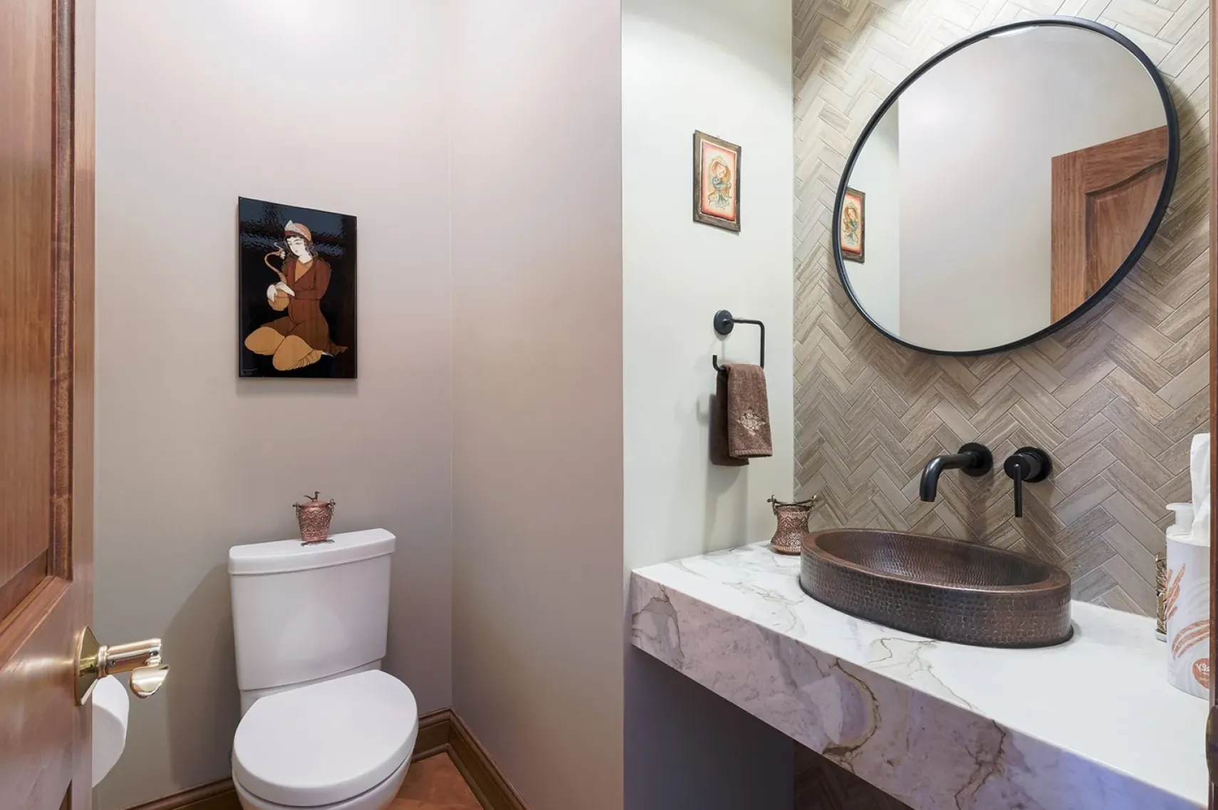 Premier Copper Products 18" Oval Copper Bathroom Sink, Oil Rubbed Bronze, VO18SKDB