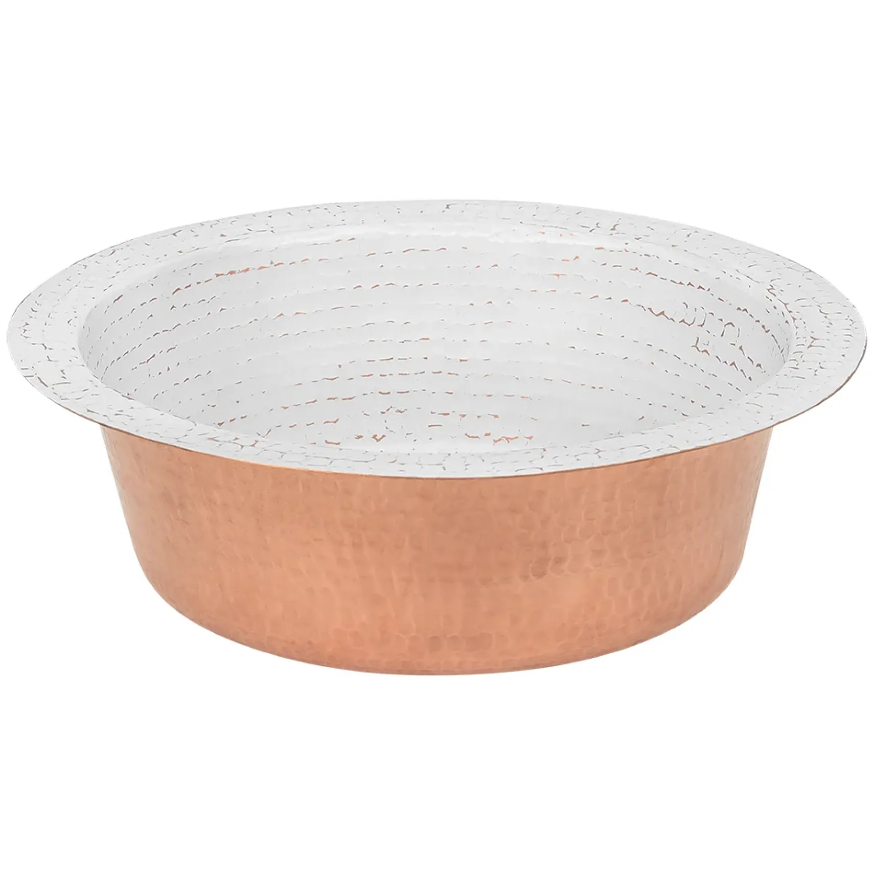 Premier Copper Products 14" Round Copper Bar/Prep Sink, Glazed White, 17 Gauge, BR14WHT2