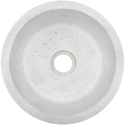 Premier Copper Products 14" Round Copper Bar/Prep Sink, Glazed White, 17 Gauge, BR14WHT2