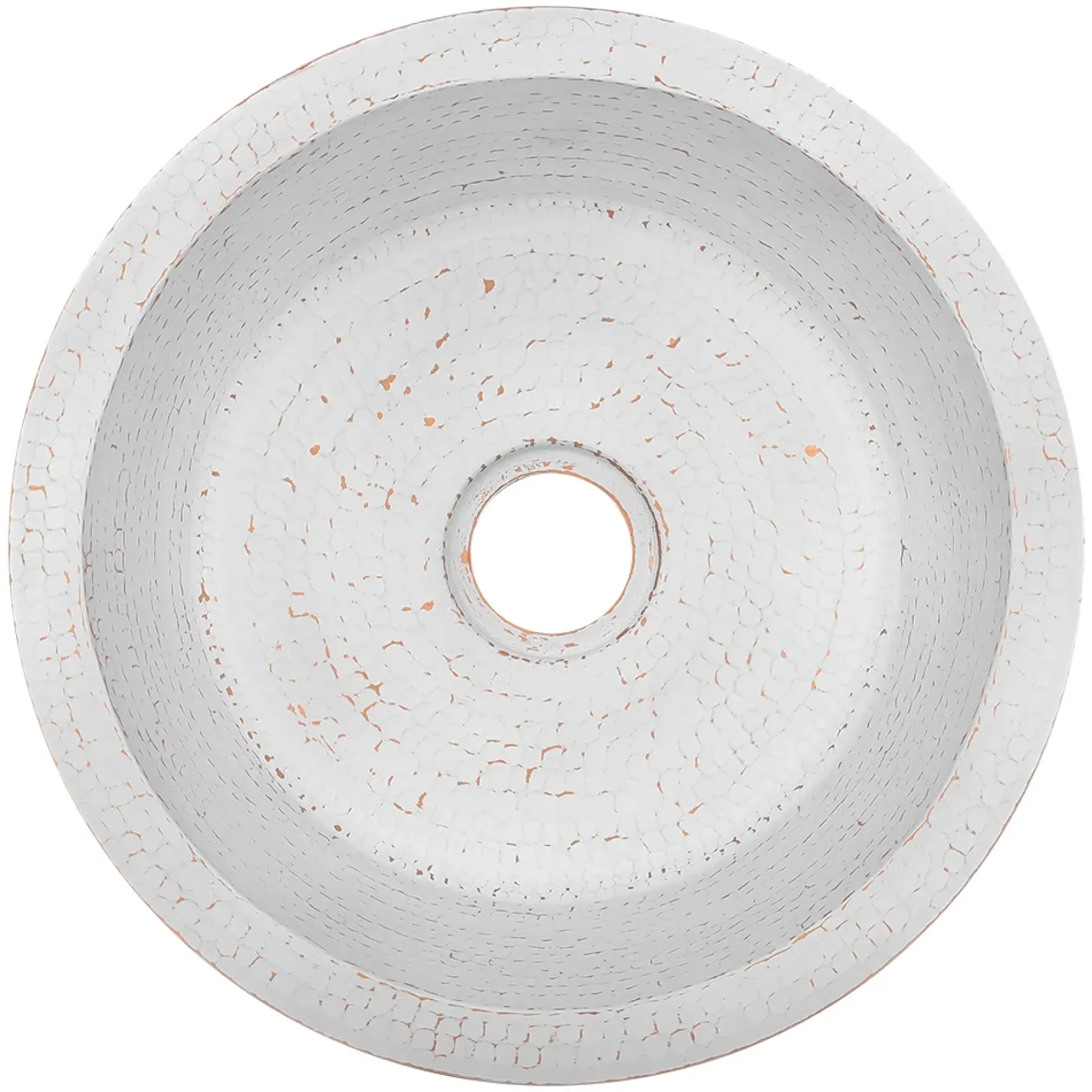 Premier Copper Products 14" Round Copper Bar/Prep Sink, Glazed White, 17 Gauge, BR14WHT2