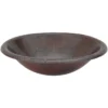 Premier Copper Products 17" Oval Copper Bathroom Sink, Oil Rubbed Bronze, LO17RDB