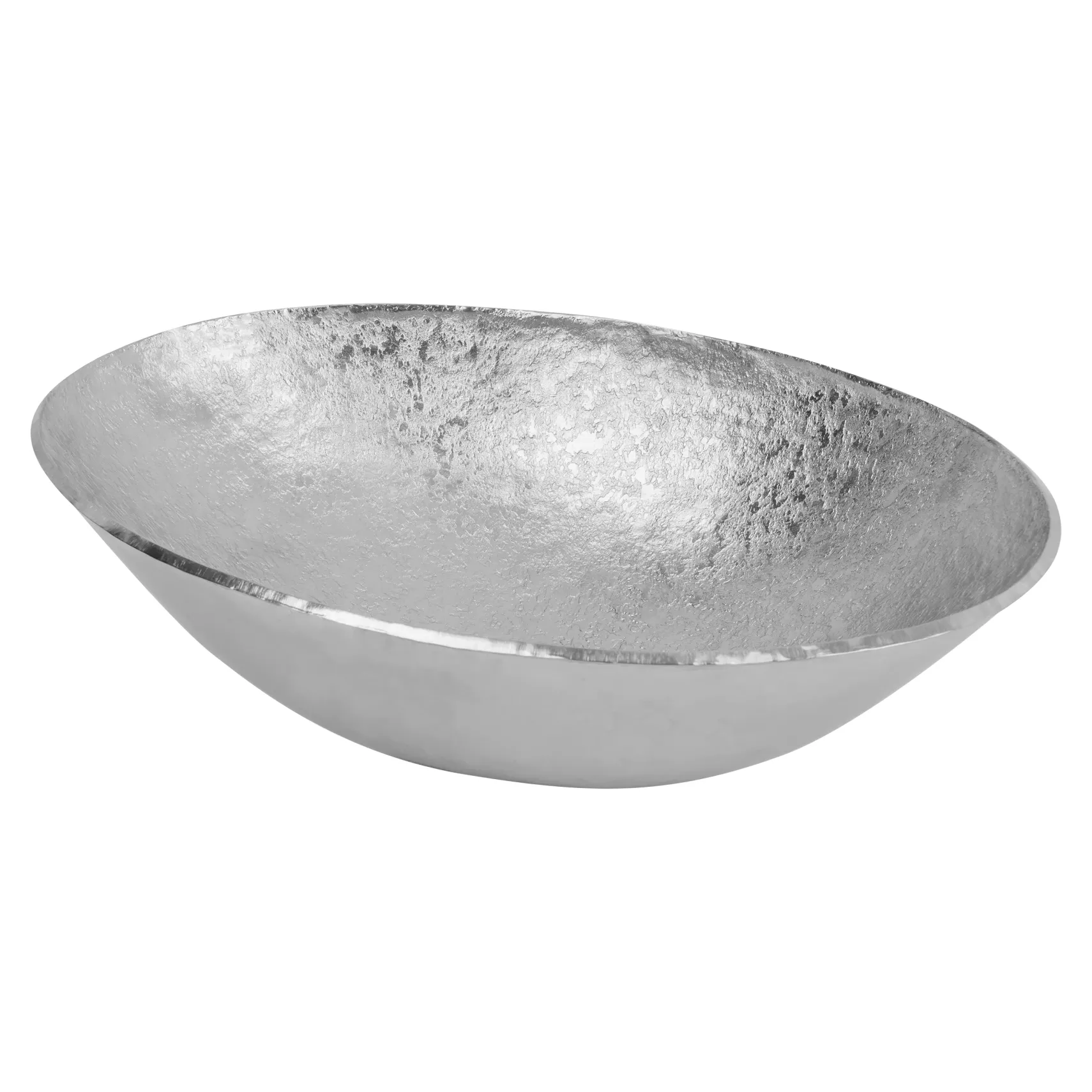 Premier Copper Products 17" x 12" Oval Vessel - Above Counter Terra Firma Copper Bathroom Sink, Nickel, 10 Gauge, TFVO17EN