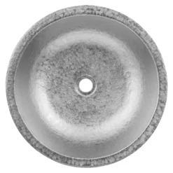 Premier Copper Products 18" Round Dual - Undermount or Drop In Terra Firma Copper Bathroom Sink, Nickel, 10 Gauge, TFLR18EN