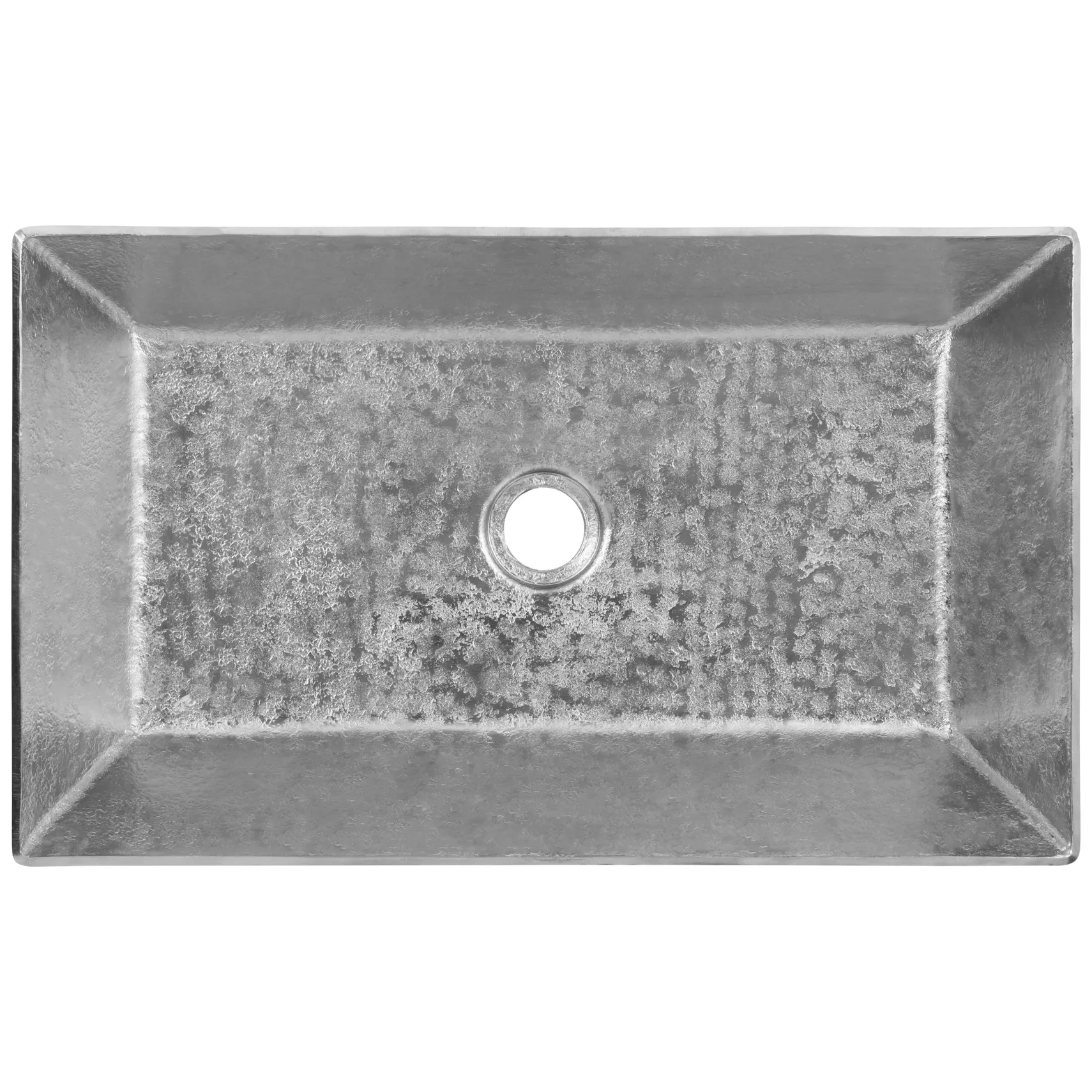 Premier Copper Products 20" x 12" Rectangle Vessel - Above Counter Terra Firma Copper Bathroom Sink, Nickel, 10 Gauge, TFVREC20EN