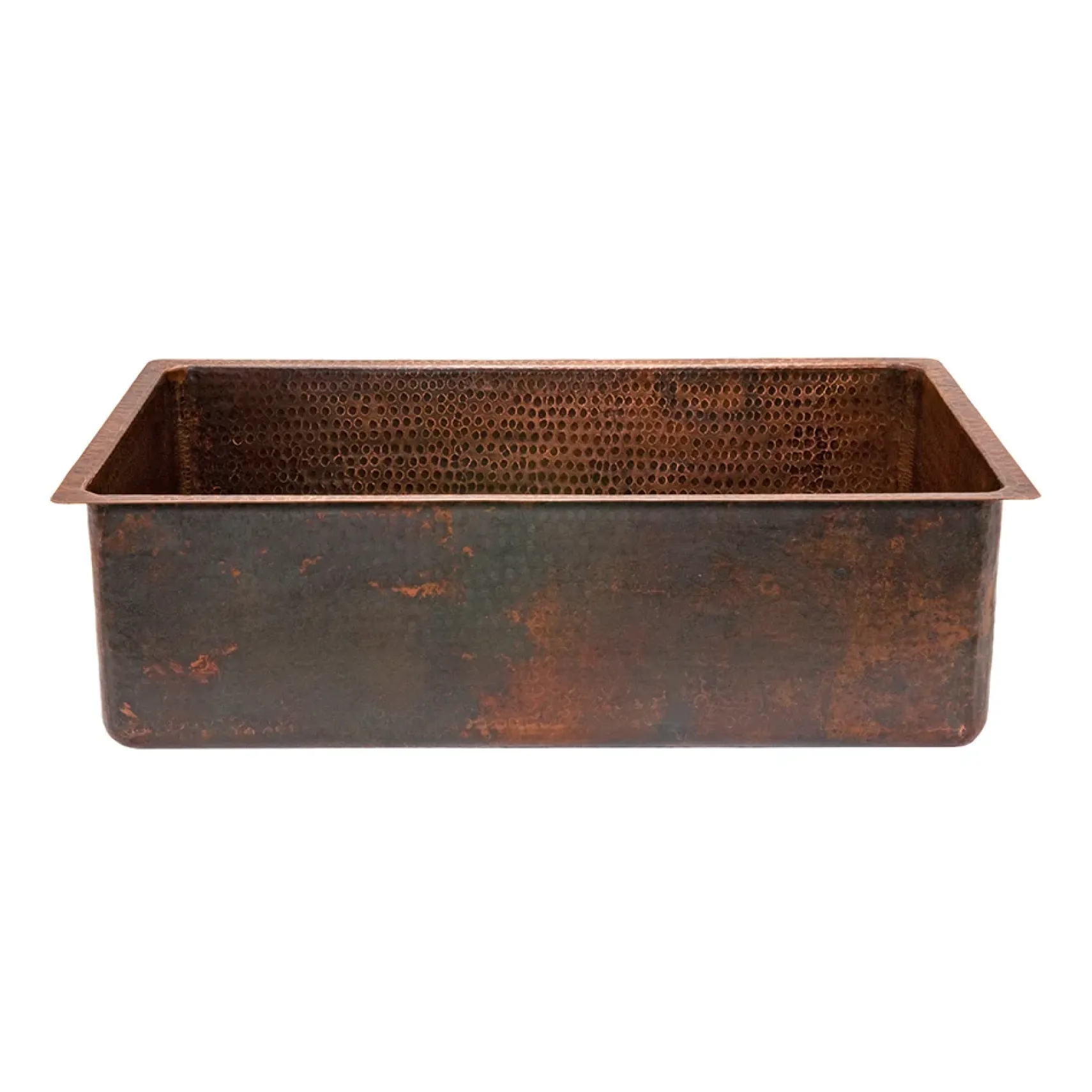 Premier Copper Products 30" Hammered Copper Kitchen Single Basin Sink with Matching Drain and Accessories, Oil Rubbed Bronze, KSP3_KSDB30199