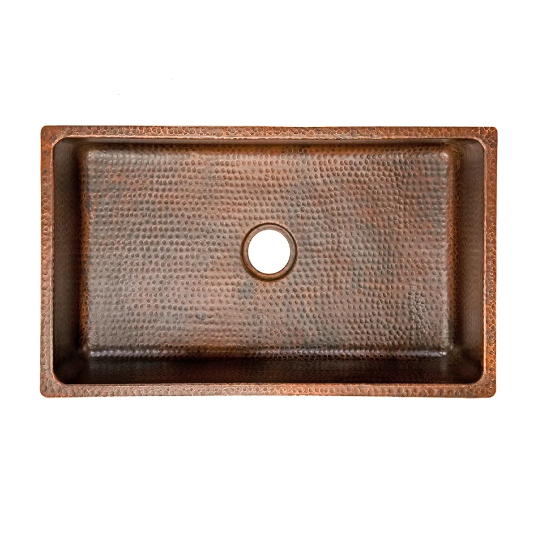 Premier Copper Products 30" Hammered Copper Kitchen Single Basin Sink with Matching Drain and Accessories, Oil Rubbed Bronze, KSP3_KSDB30199