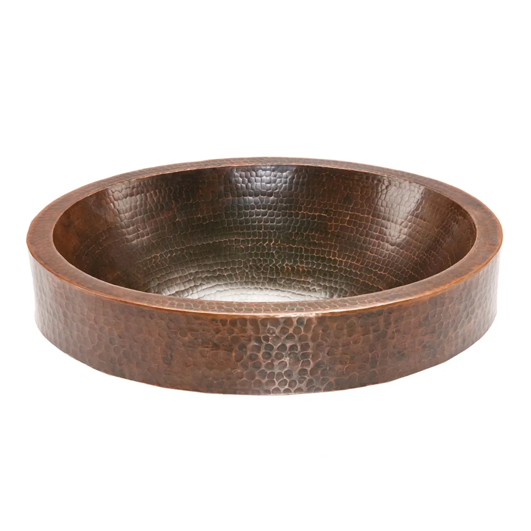 Premier Copper Products 18" Oval Skirted Vessel Hammered Copper Bathroom Sink, Matching Drain and Accessories, Oil Rubbed Bronze, BSP5_VO18SKDB-P
