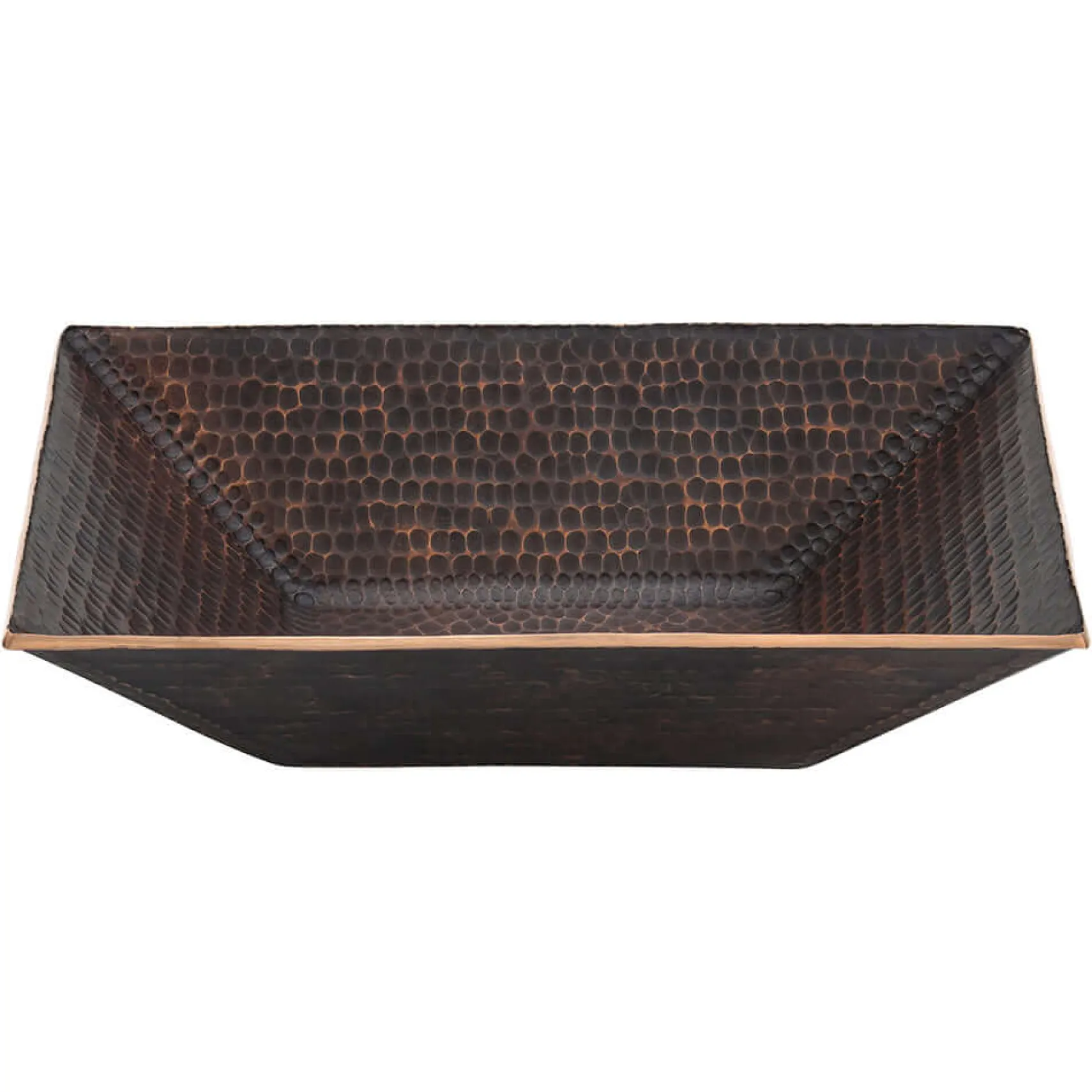 Premier Copper Products 17" Rectangle Copper Bathroom Sink, Oil Rubbed Bronze, PVMRECDB
