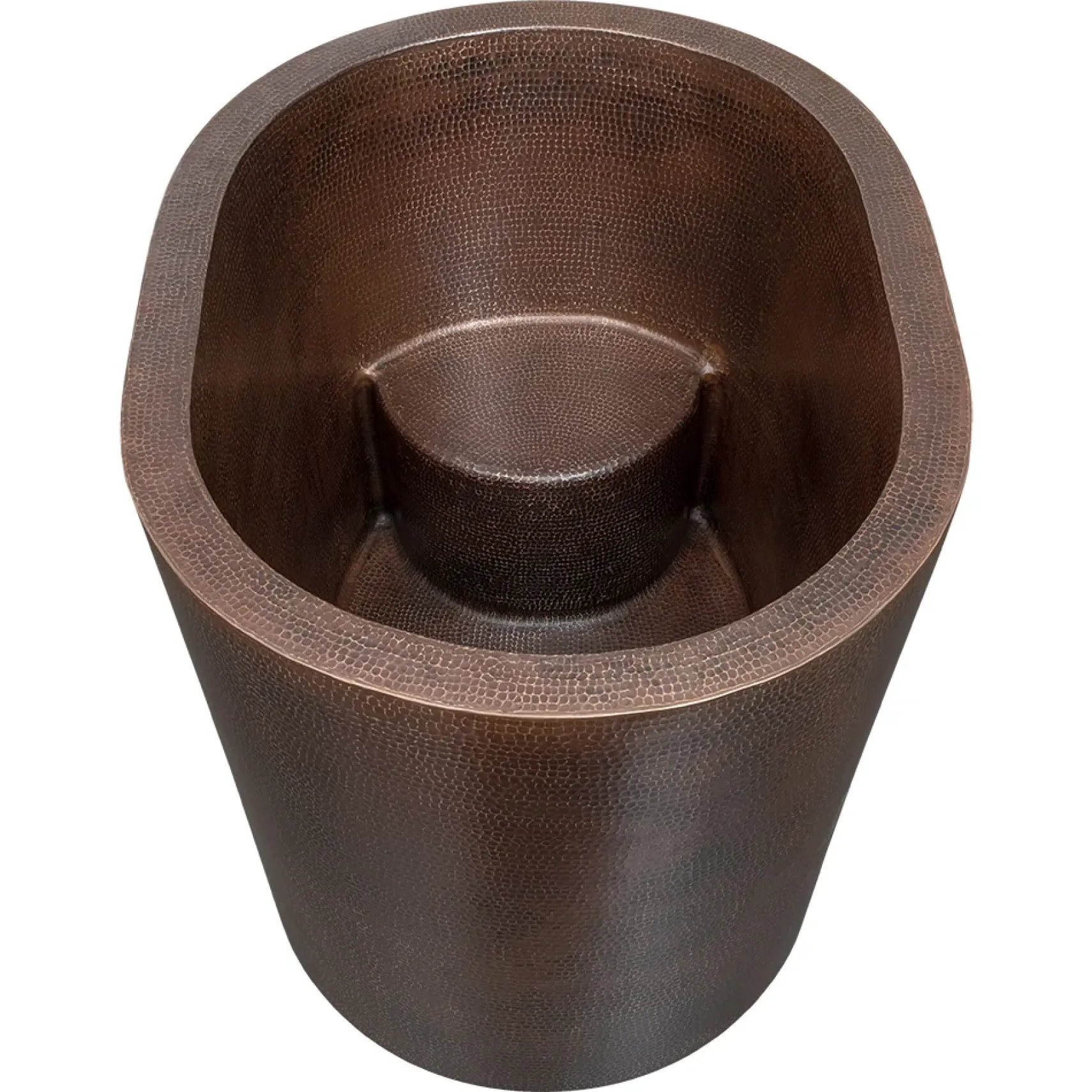 Premier Copper Products 48" Hammered Copper Freestanding Japanese Soaking Tub, Oil Rubbed Bronze, BTO48DB