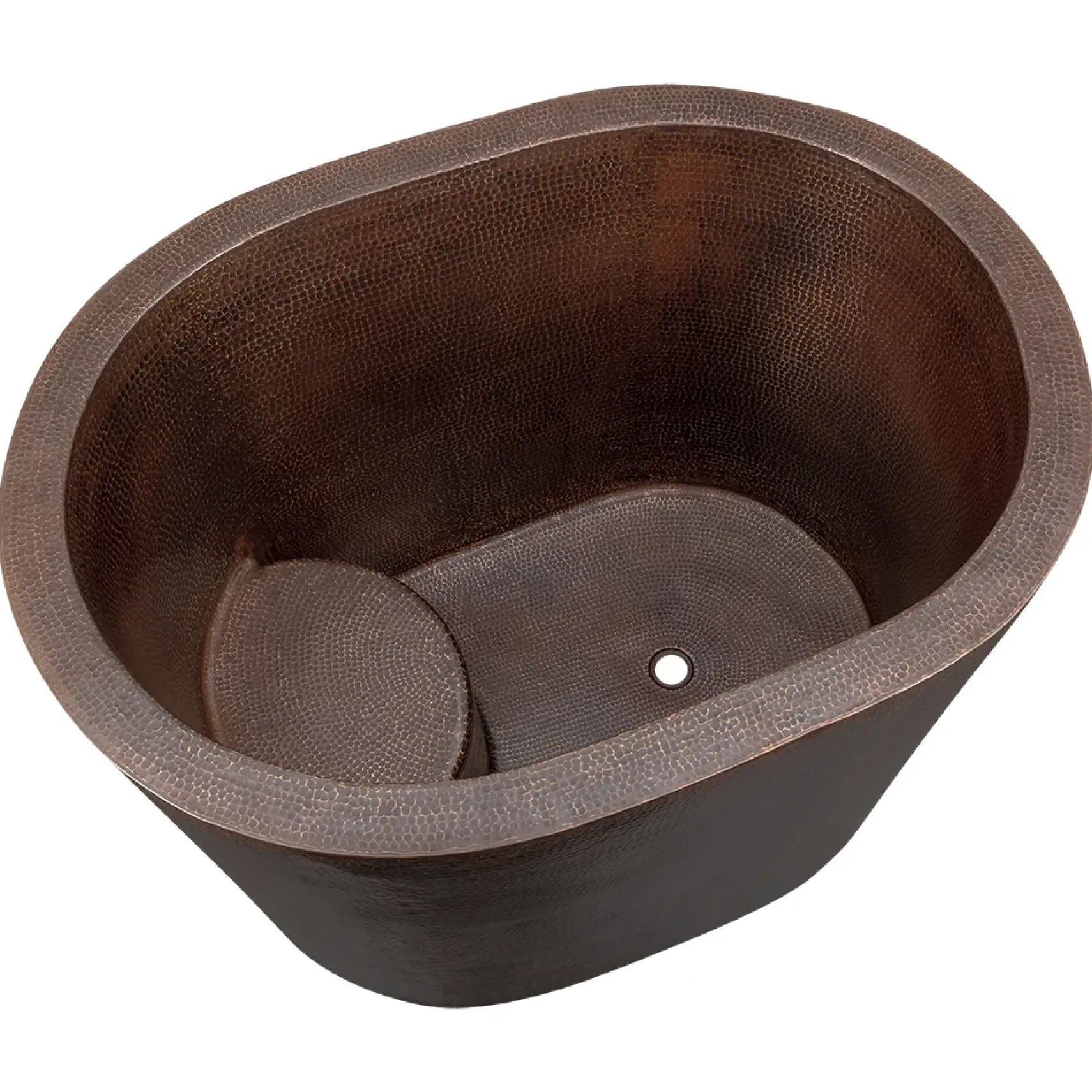 Premier Copper Products 48" Hammered Copper Freestanding Japanese Soaking Tub, Oil Rubbed Bronze, BTO48DB