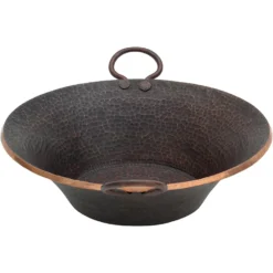 Premier Copper Products 21" Round Copper Bathroom Sink, Oil Rubbed Bronze, PVMPDB