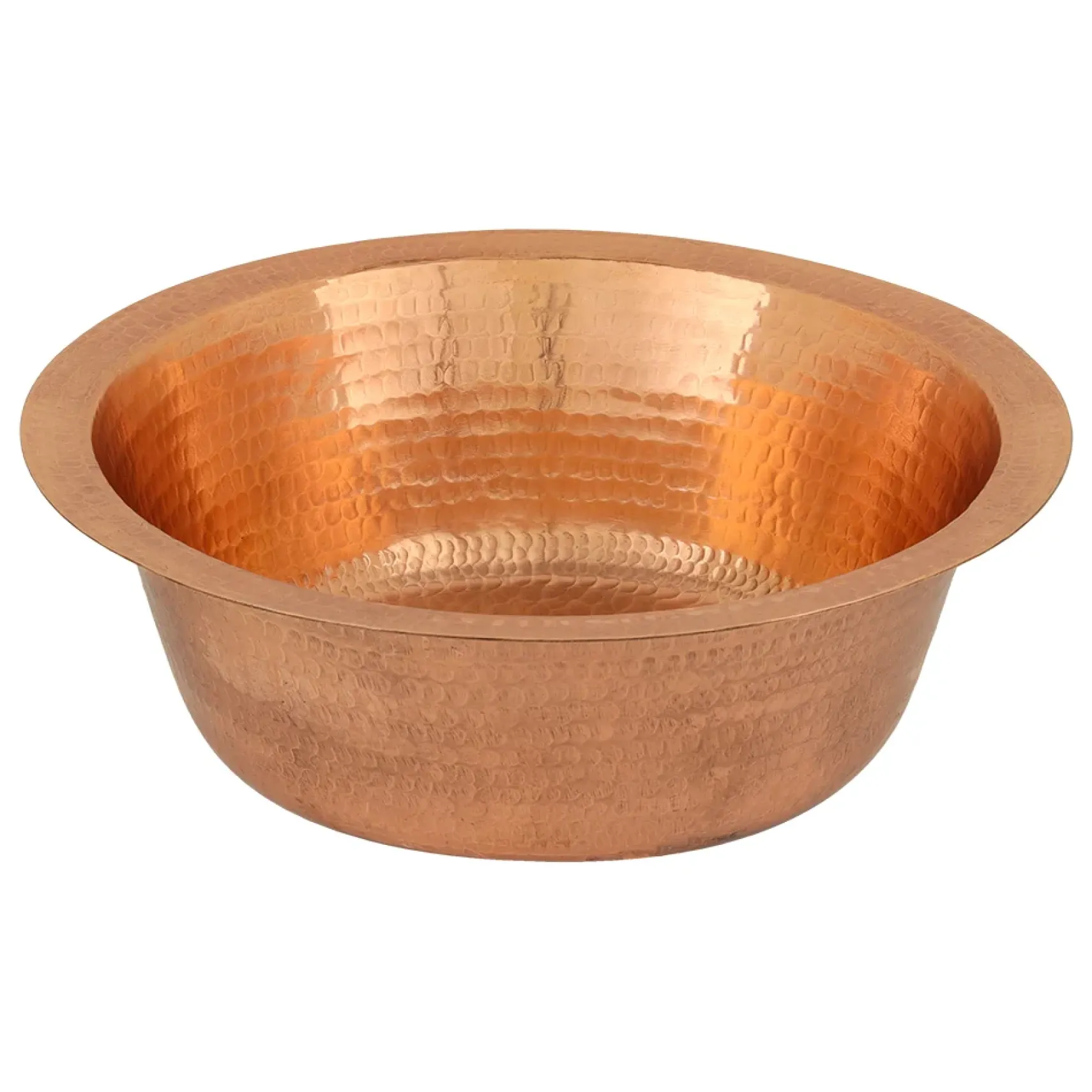 Premier Copper Products 14" Round Hammered Copper Bar Sink with 2" Drain Opening in Polished Copper, Matching Drain and Accessories, BSP5_BR14PC2-B