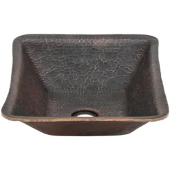 Premier Copper Products 17" Rectangle Copper Bathroom Sink, Oil Rubbed Bronze, PVREC17