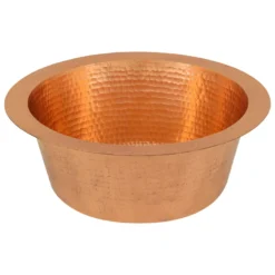 Premier Copper Products 12" Round Copper Bar/Prep Sink, Polished Copper, 17 Gauge, BR12PC2