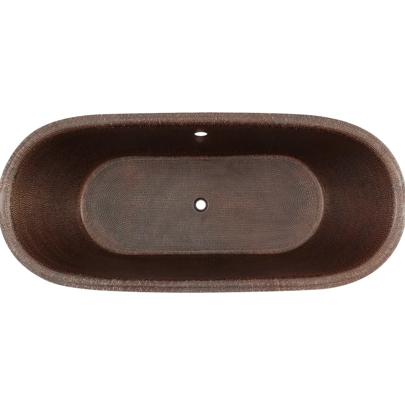 Premier Copper Products 72" Hammered Copper Modern Style Bathtub with Overflow Holes and Drain Package, Oil Rubbed Bronze, BSP5_BTM72DBOF