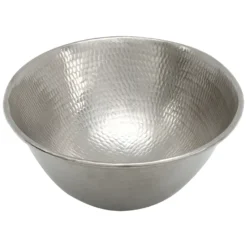 Premier Copper Products 17" Oval Copper Bathroom Sink, Nickel, VO17WEN