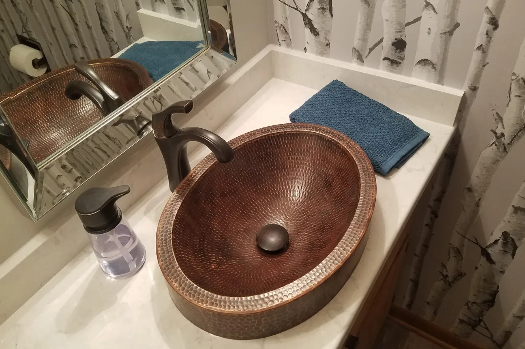 Premier Copper Products 17" Oval Copper Bathroom Sink, Oil Rubbed Bronze, VO17SKDB