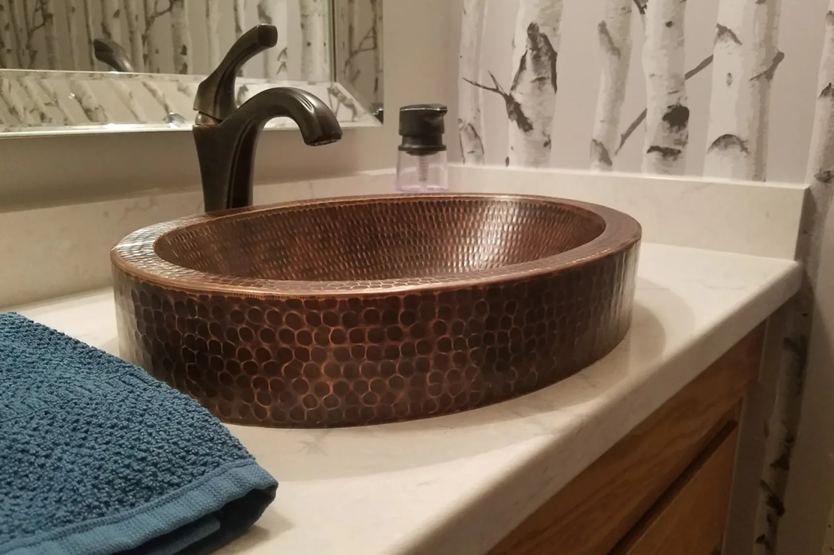 Premier Copper Products 17" Oval Copper Bathroom Sink, Oil Rubbed Bronze, VO17SKDB