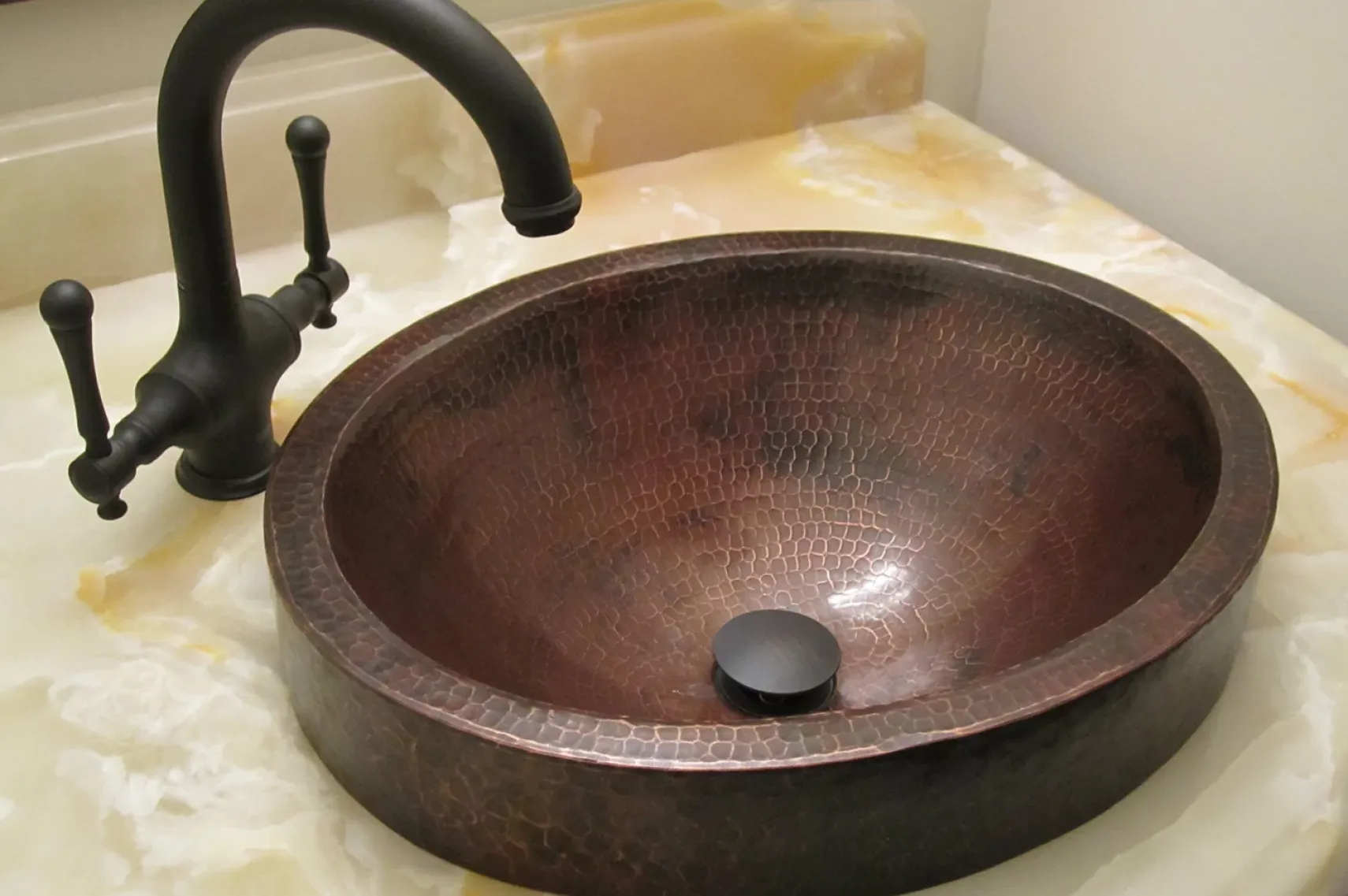 Premier Copper Products 17" Oval Copper Bathroom Sink, Oil Rubbed Bronze, VO17SKDB