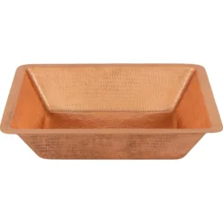 Premier Copper Products 19" Rectangle Copper Bathroom Sink, Polished Copper, LREC19PC