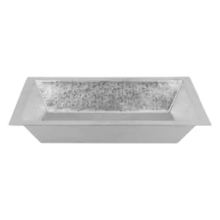 Premier Copper Products 22" x 14" Rectangle Dual - Undermount or Drop In Terra Firma Copper Bathroom Sink, Nickel, 10 Gauge, TFLREC22EN