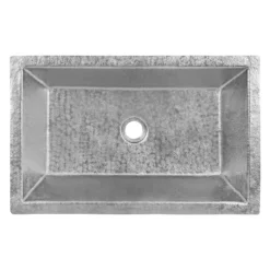 Premier Copper Products 22" x 14" Rectangle Dual - Undermount or Drop In Terra Firma Copper Bathroom Sink, Nickel, 10 Gauge, TFLREC22EN