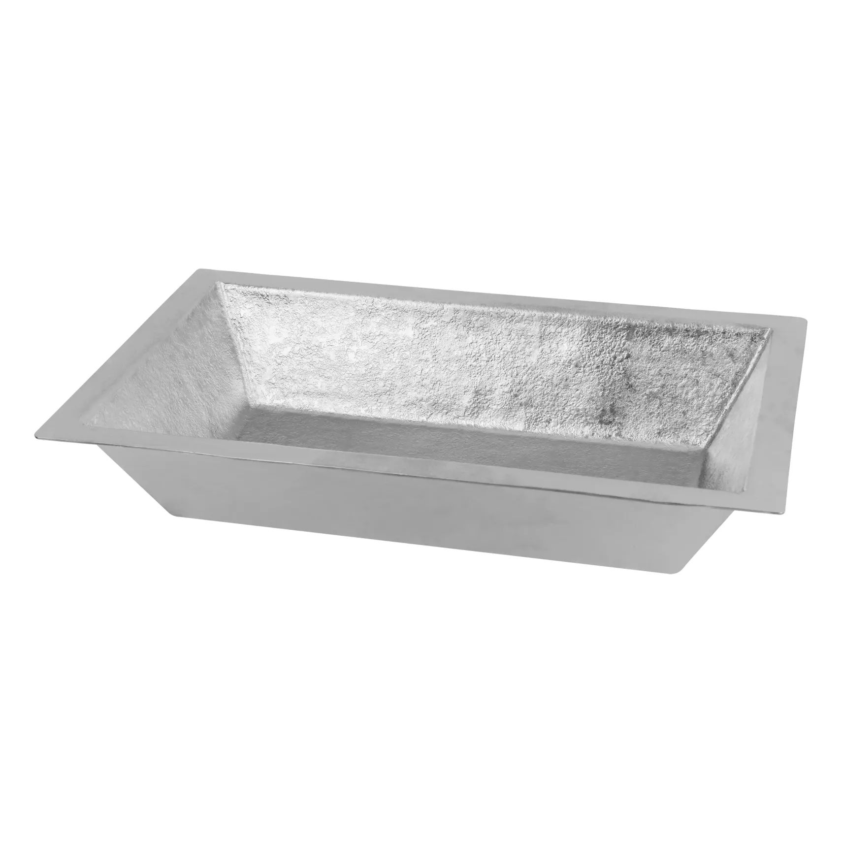 Premier Copper Products 22" x 14" Rectangle Dual - Undermount or Drop In Terra Firma Copper Bathroom Sink, Nickel, 10 Gauge, TFLREC22EN