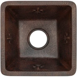 Premier Copper Products 15" Copper Bar/Prep Sink, Oil Rubbed Bronze, BS15FDB3