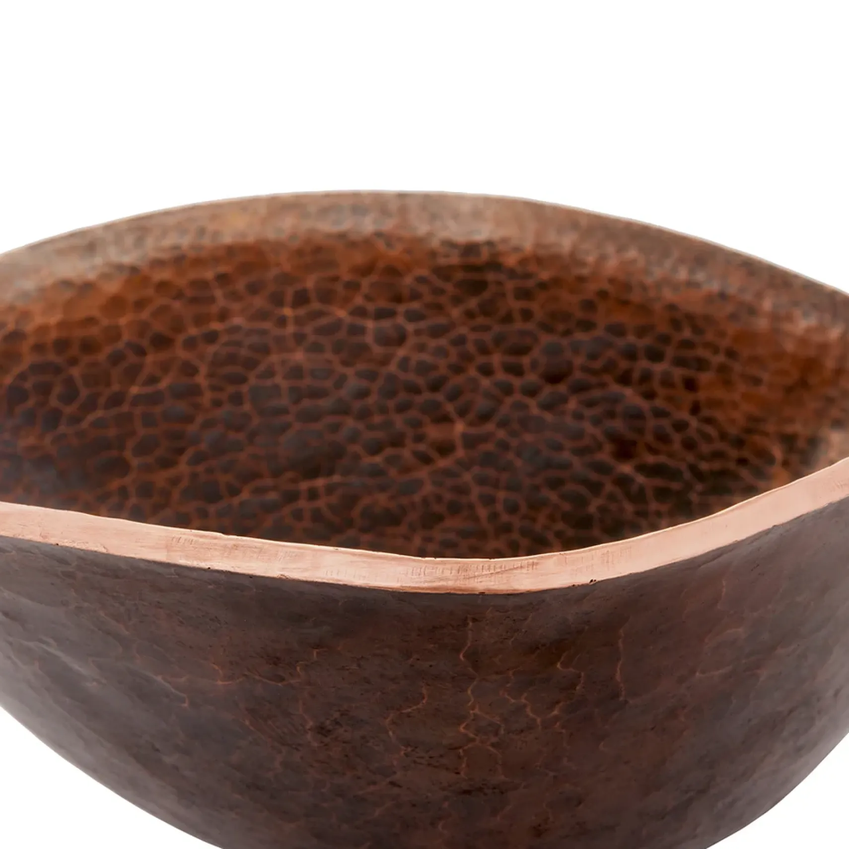 Premier Copper Products 17" Free Form Hand Forged Old World Copper Vessel Bathroom Sink, Matching Drain and Accessories, Oil Rubbed Bronze, BSP5_PVSHELL17-P
