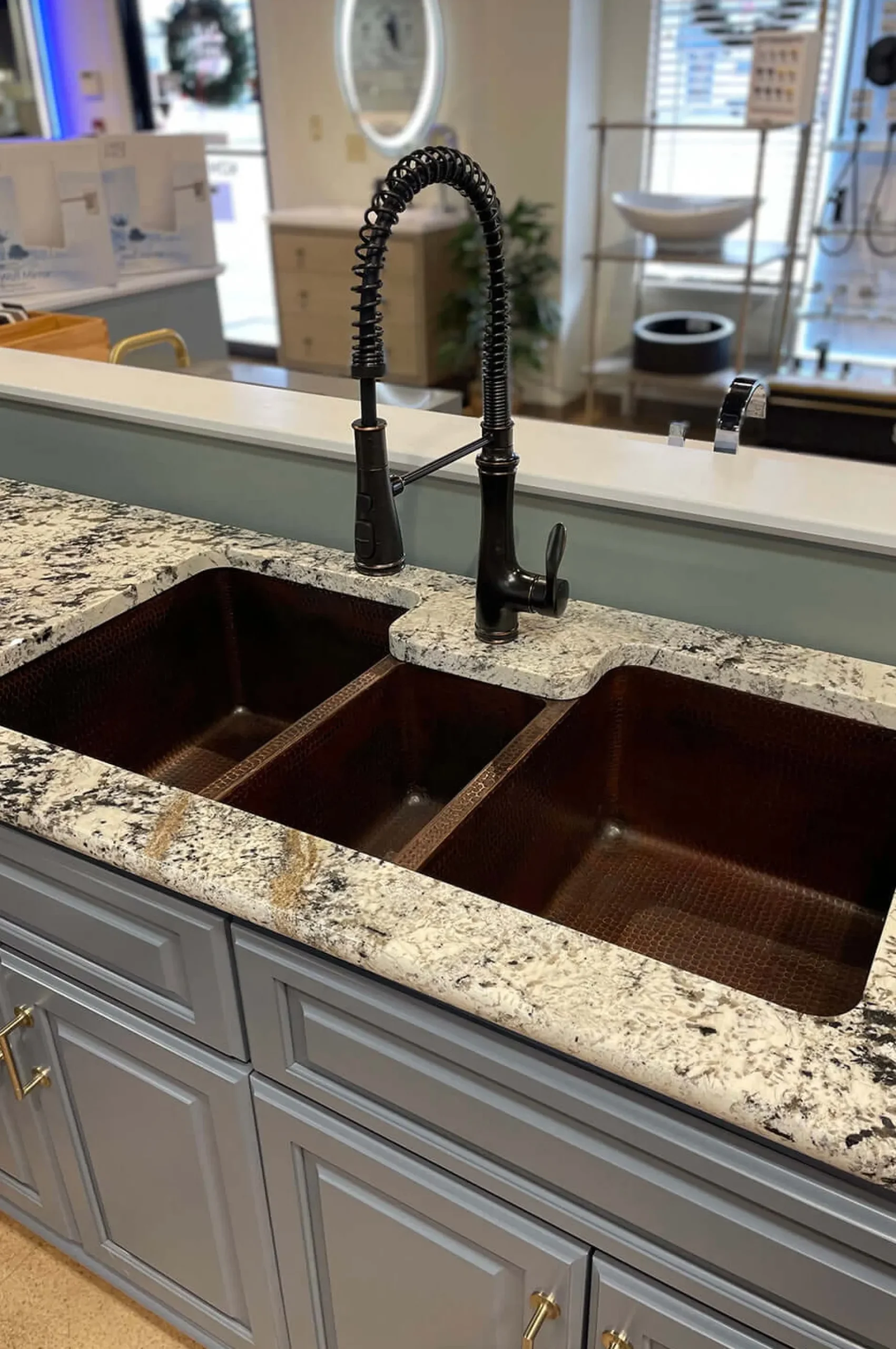 Premier Copper Products 42" Copper Kitchen Sink, 40/20/40 Triple Bowl, Oil Rubbed Bronze, KTDB422210