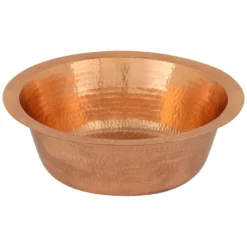 Premier Copper Products 14" Round Copper Bar/Prep Sink, Polished Copper, 17 Gauge, BR14PC2