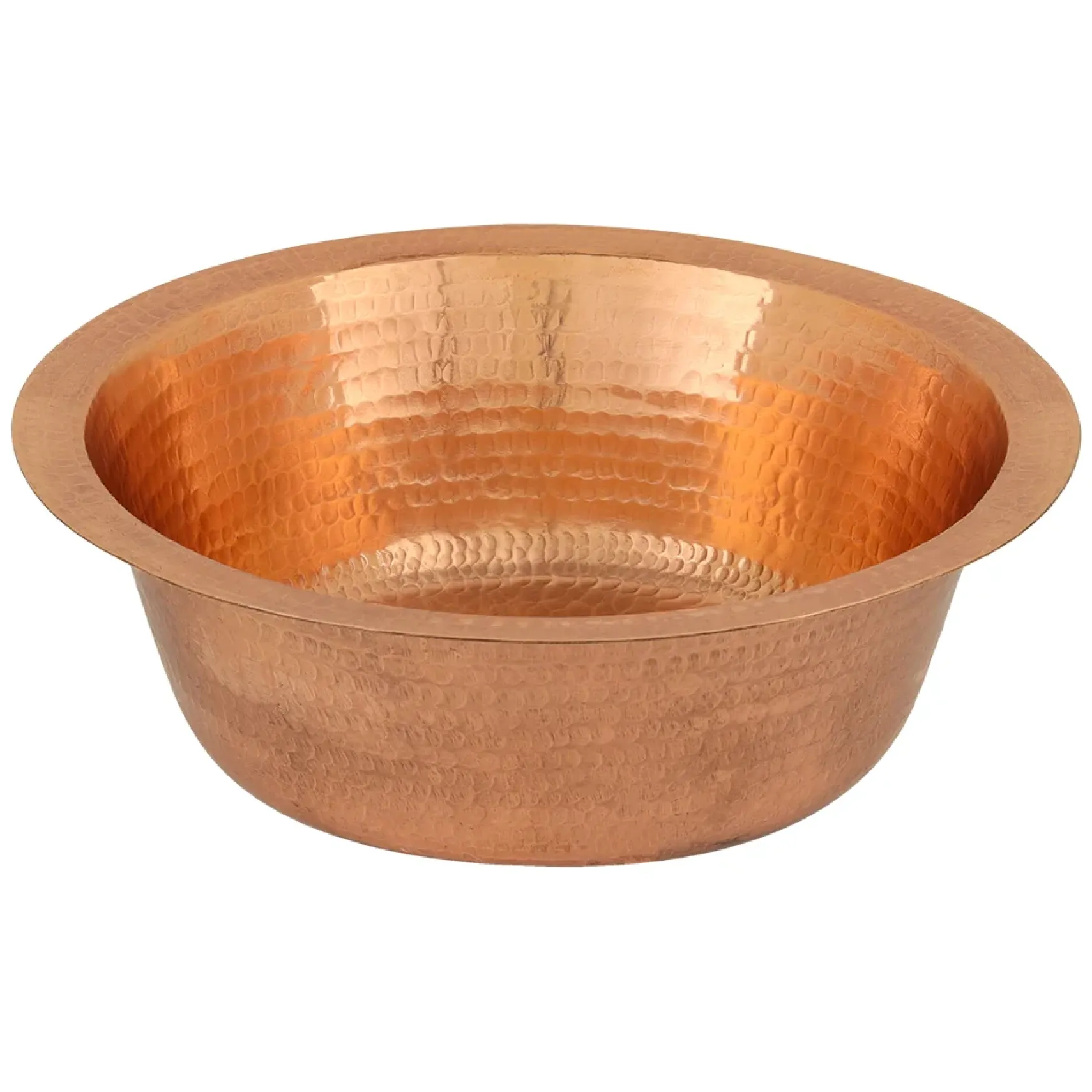 Premier Copper Products 14" Round Copper Bar/Prep Sink, Polished Copper, 17 Gauge, BR14PC2