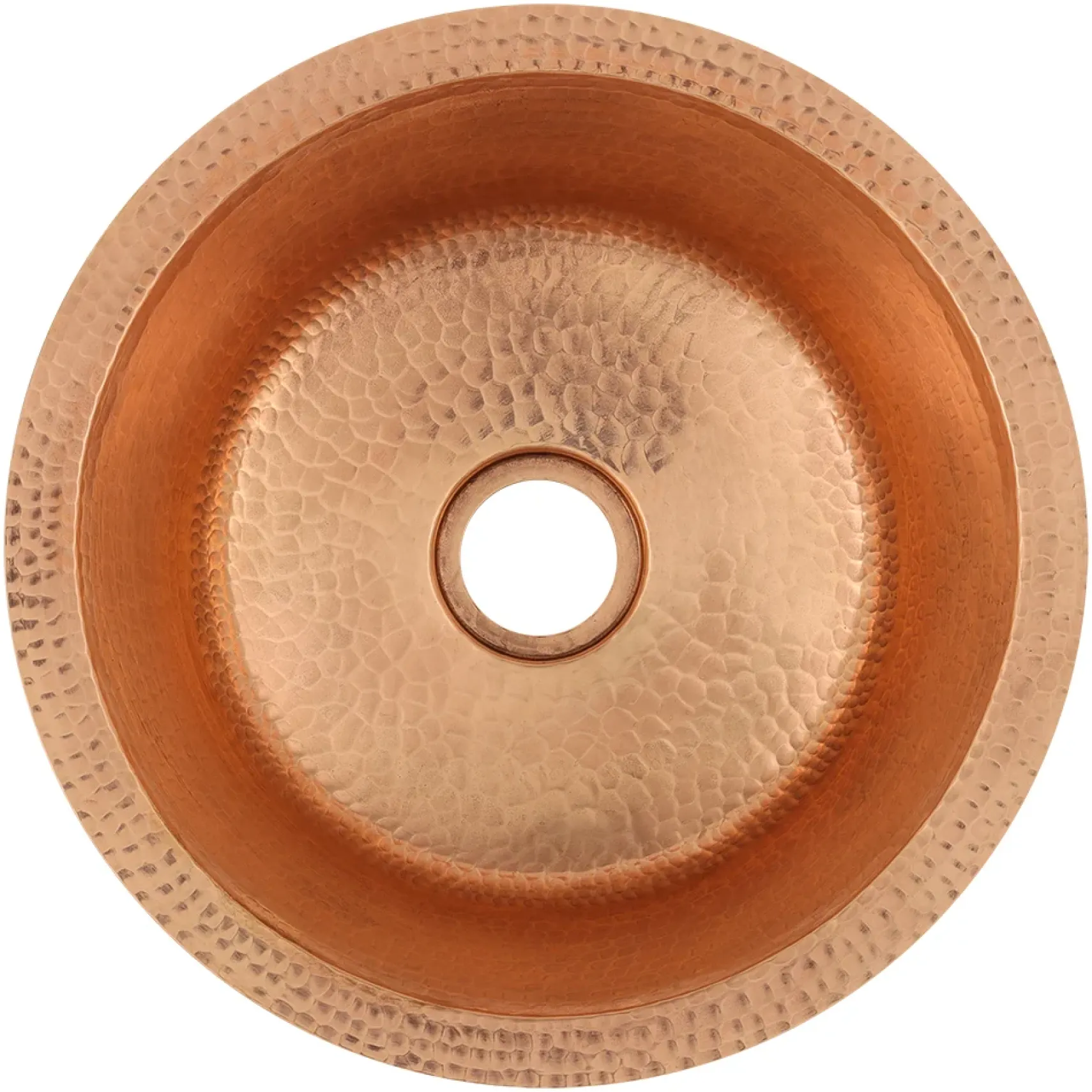 Premier Copper Products 14" Round Copper Bar/Prep Sink, Polished Copper, 17 Gauge, BR14PC2
