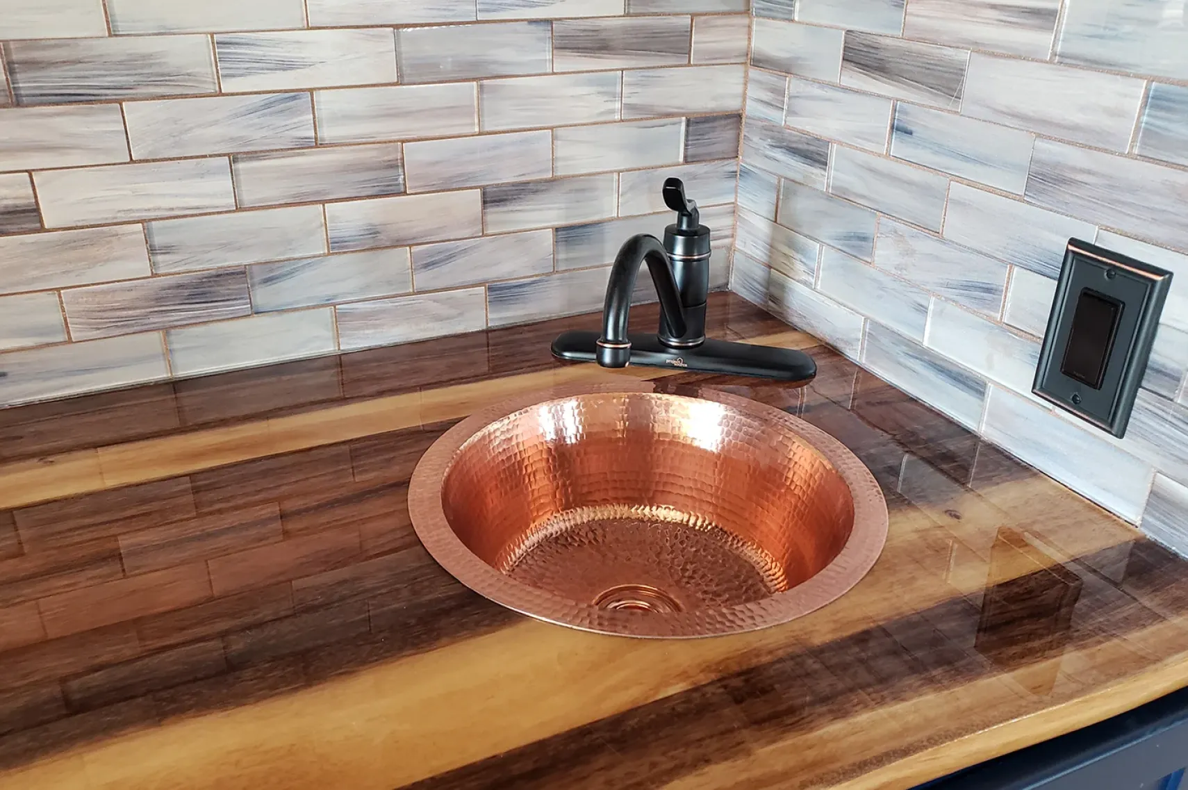 Premier Copper Products 14" Round Copper Bar/Prep Sink, Polished Copper, 17 Gauge, BR14PC2